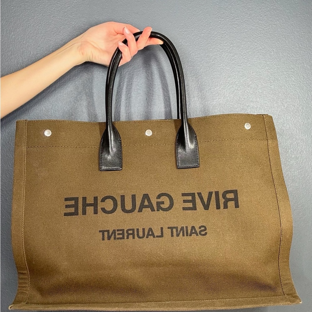 Saint Laurent Brown and Black Travel Tote